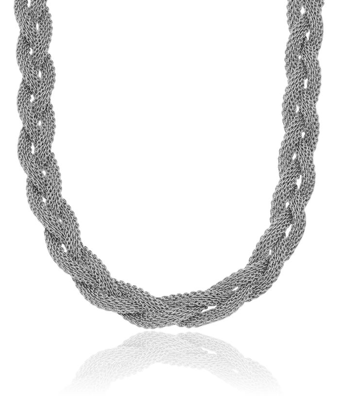 925 Sterling Silver Braided Chain Necklace