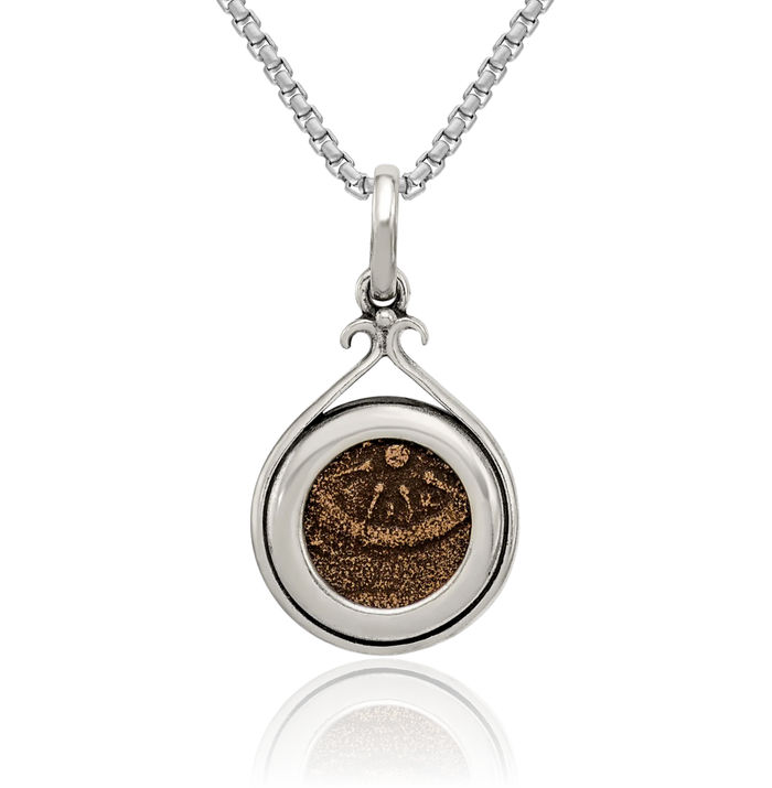 925 Sterling Silver Bronze Vintage Widows Mite Coin Necklace Chain Pendant Charm
