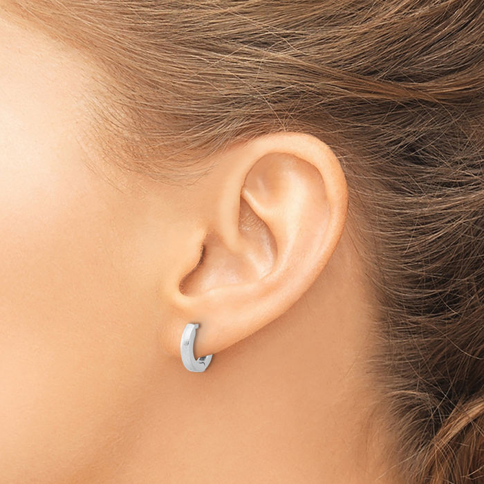 925 Sterling Silver Round Huggie Mini Small Hoop Earrings