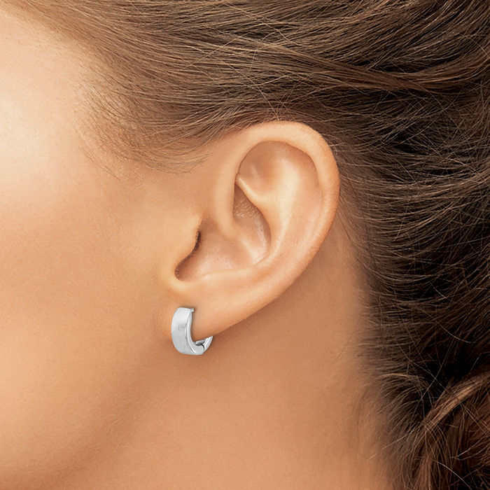 925 Sterling Silver Round Huggie Small Hoop Earrings