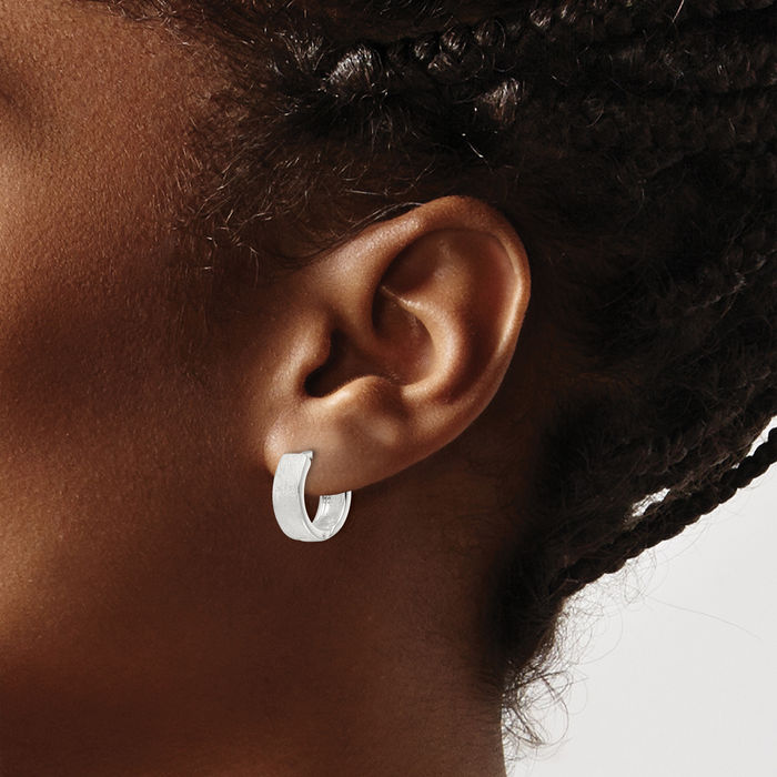 925 Sterling Silver 5mm Round Huggie Small Hoop Earrings