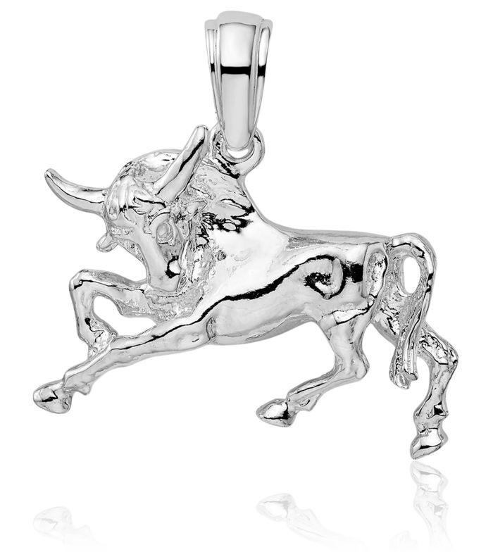 925 Sterling Silver Buffalo Bull Necklace Western Cowboy Pendant Taurus Charm