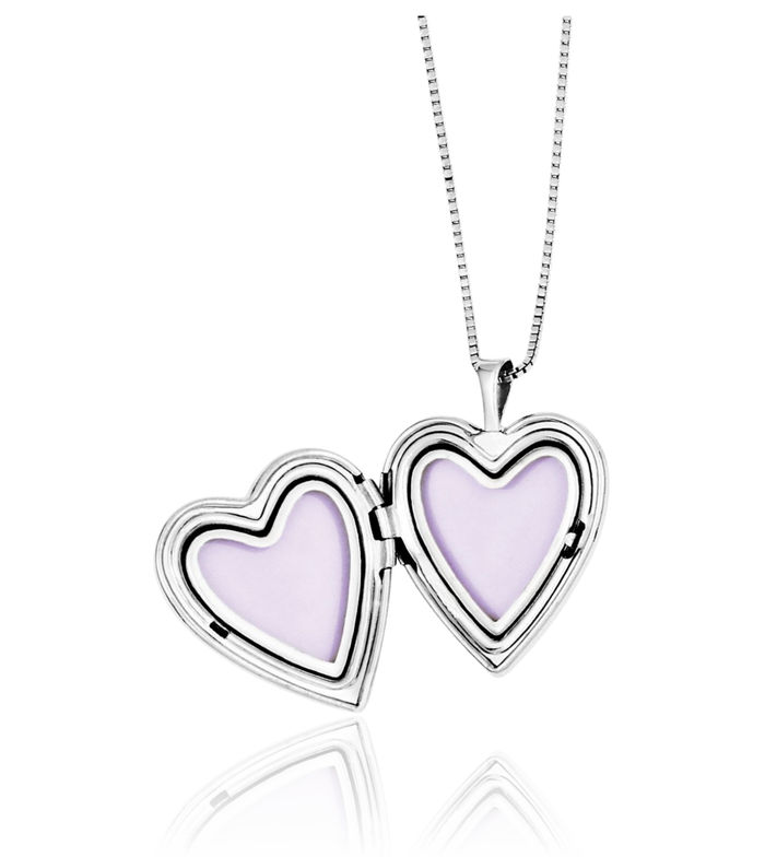 925 Sterling Silver Butterfly Wings Heart Personalized Photo Locket Necklace Picture Pendant Charm Set