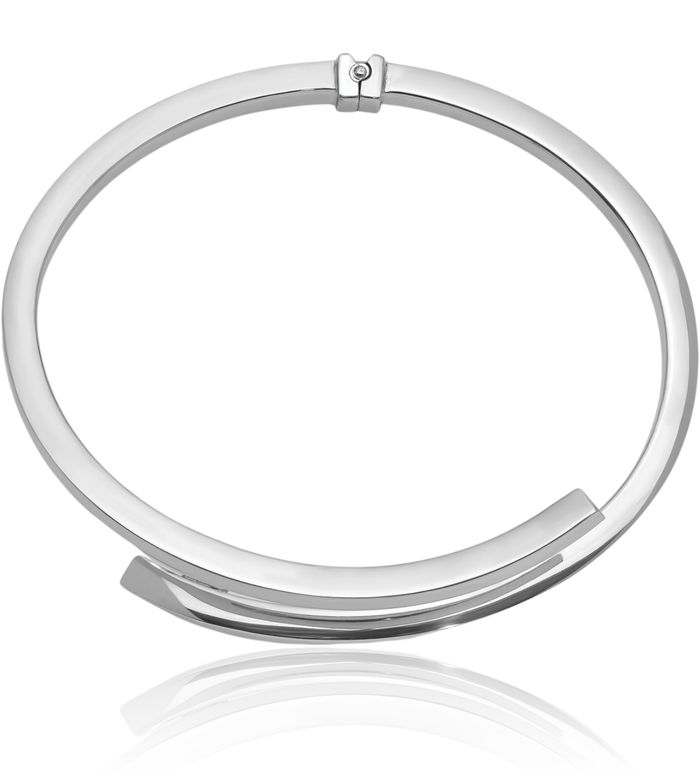 925 Sterling Silver Bypass Bangle Bracelet