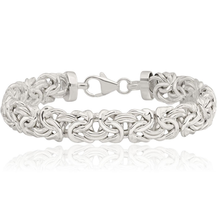 925 Sterling Silver Byzantine Chain Bracelet