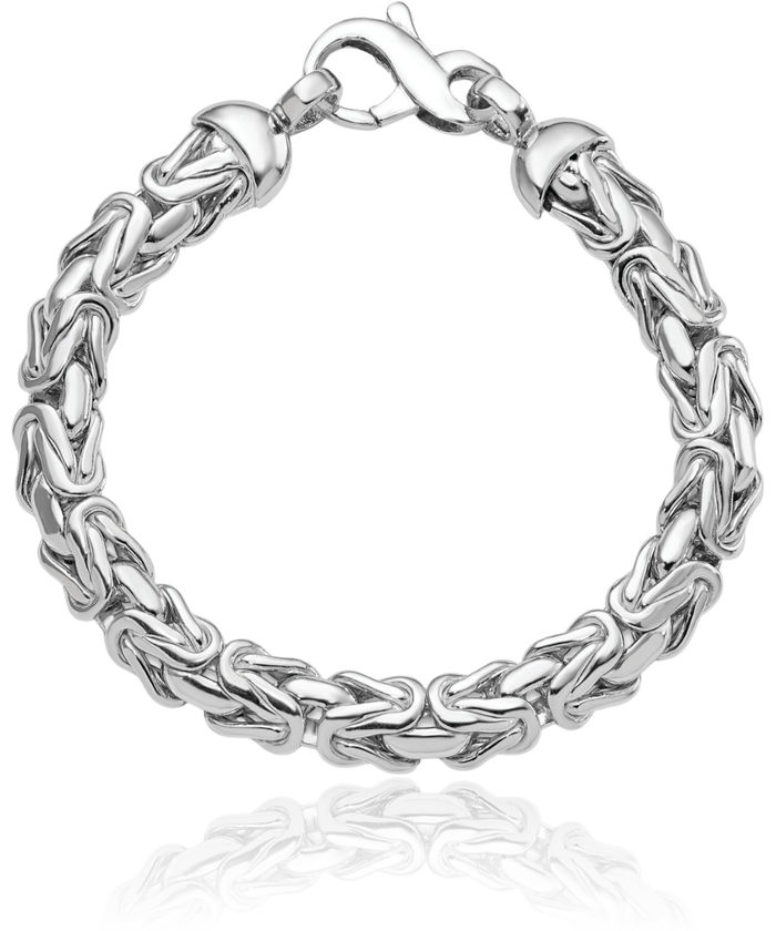 925 Sterling Silver Byzantine Link Chain Bracelet