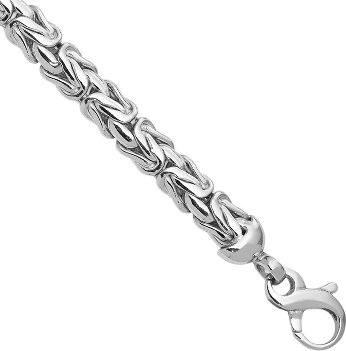 925 Sterling Silver Byzantine Link Chain Bracelet