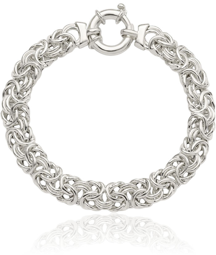 925 Sterling Silver Byzantine Link Chain Bracelet