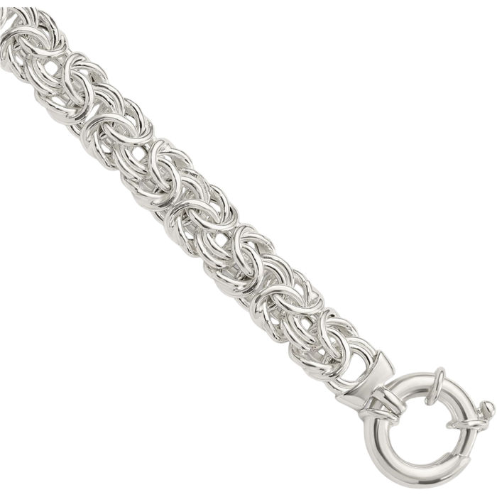 925 Sterling Silver Byzantine Link Chain Bracelet