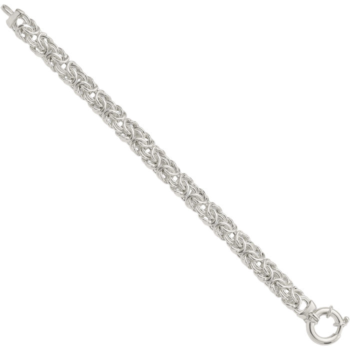 925 Sterling Silver Byzantine Link Chain Bracelet