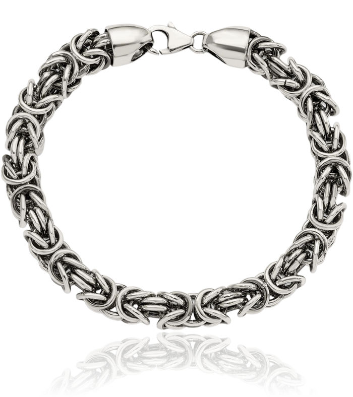 925 Sterling Silver Vintage Byzantine Link Chain Bracelet