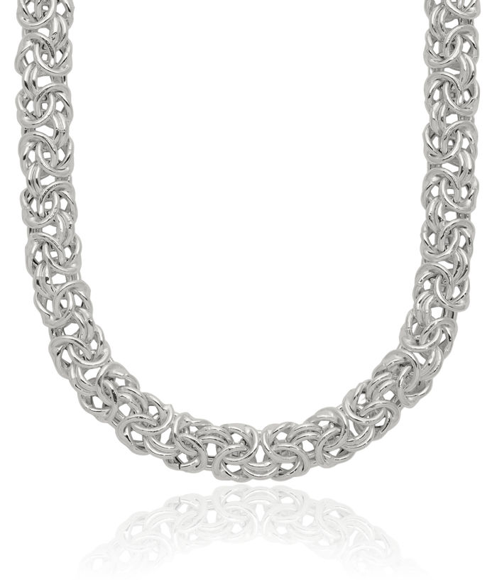 925 Sterling Silver Byzantine Link Chain Necklace