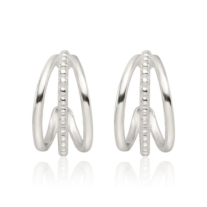 925 Sterling Silver C Hoop Earrings