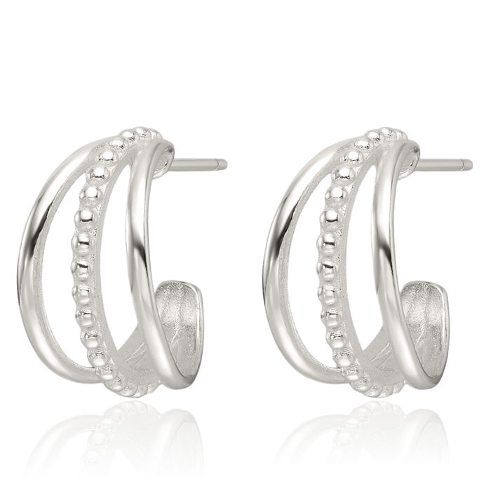 925 Sterling Silver C Hoop Earrings