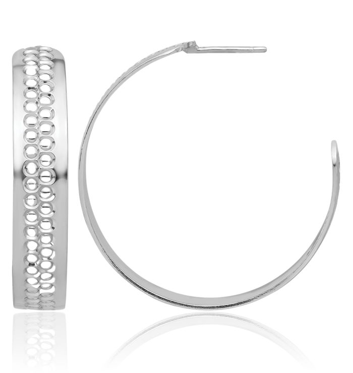 925 Sterling Silver C Hoop Earrings