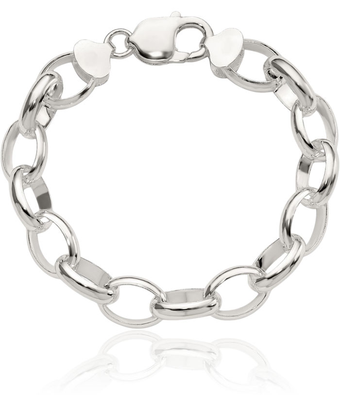 925 Sterling Silver Cable Rolo Link Chain Bracelet