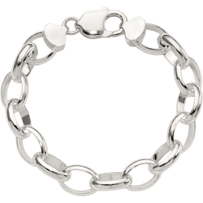 925 Sterling Silver Cable Rolo Link Chain Bracelet