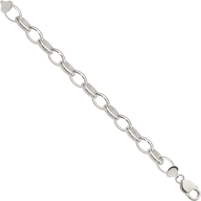 925 Sterling Silver Cable Rolo Link Chain Bracelet