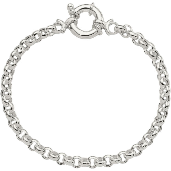 925 Sterling Silver Cable Rolo Link Chain Bracelet