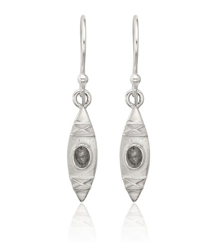 925 Sterling Silver Canoe Kayak Drop Dangle Earrings