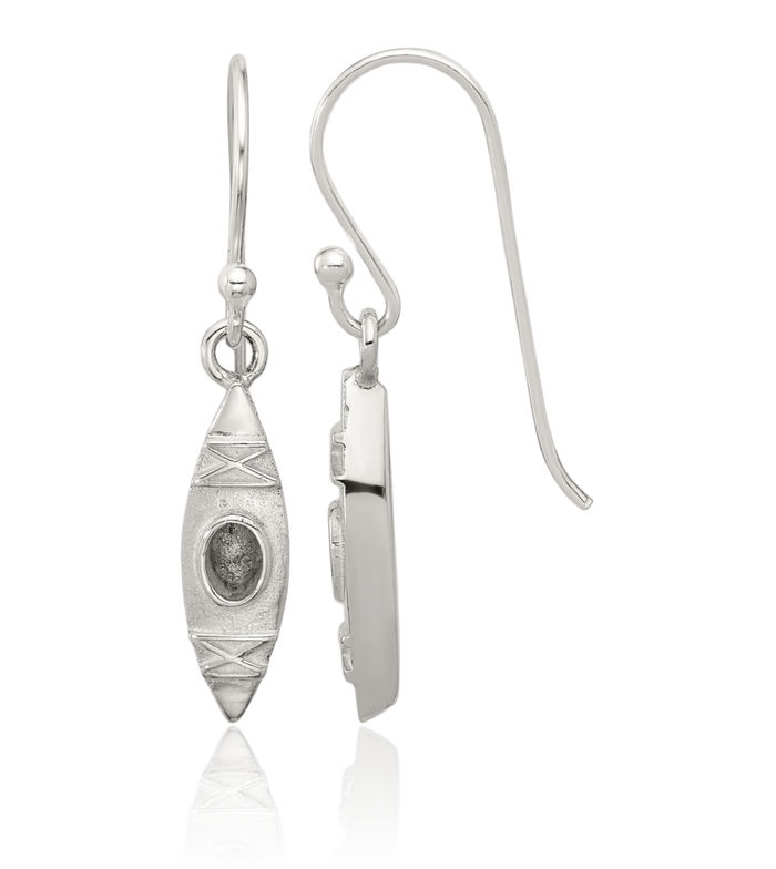 925 Sterling Silver Canoe Kayak Drop Dangle Earrings