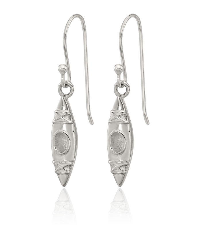 925 Sterling Silver Canoe Kayak Drop Dangle Earrings