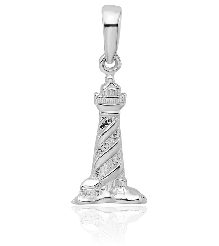 925 Sterling Silver Cape Hatteras Lighthouse Necklace Chain Pendant Charm