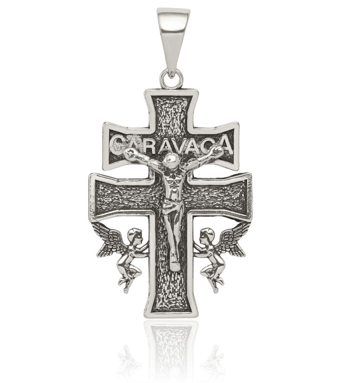 925 Sterling Silver Vintage Caravaca Inri Lord Jesus Christ Crucifix Holy Cross Necklace Religious Chain Pendant Charm