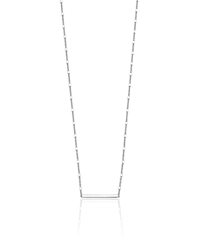 925 Sterling Silver Chain Bar Necklace