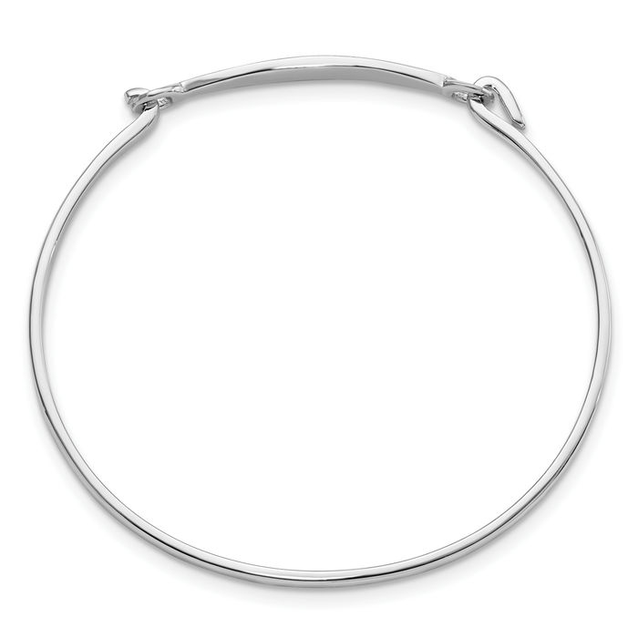 925 Sterling Silver ID Bangle Bracelet