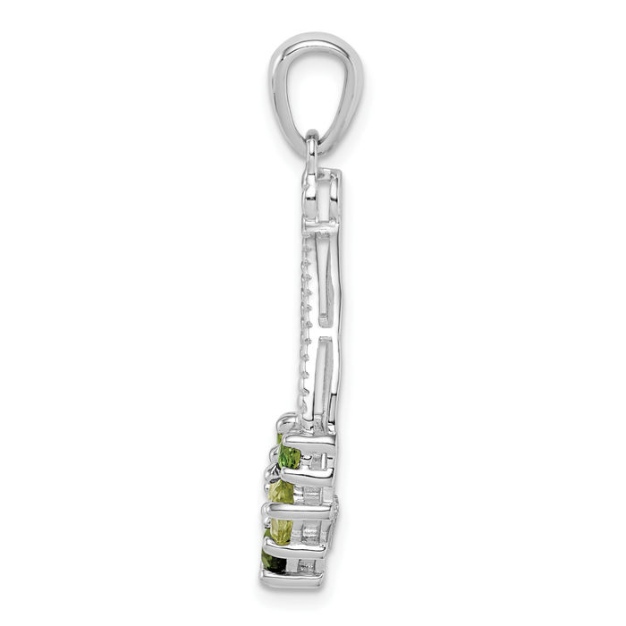 925 Sterling Silver Chrome Diopside Green Peridot Necklace Charm Gemstone Pendant