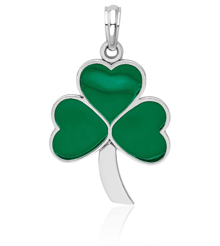 925 Sterling Silver Lucky Clover Leaf Shamrock Flower Necklace Chain Pendant Charm