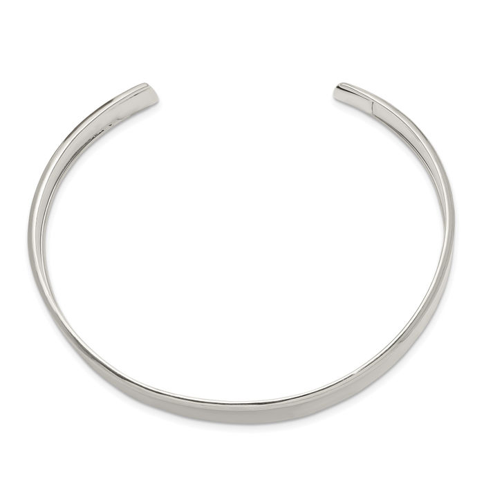 925 Sterling Silver Concave Cuff Bangle Bracelet | eBay