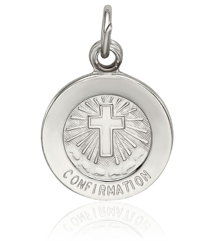 925 Sterling Silver Confirmation Medal Necklace Chain Pendant Charm