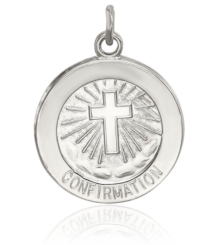 925 Sterling Silver Confirmation Medal Necklace Chain Pendant Charm