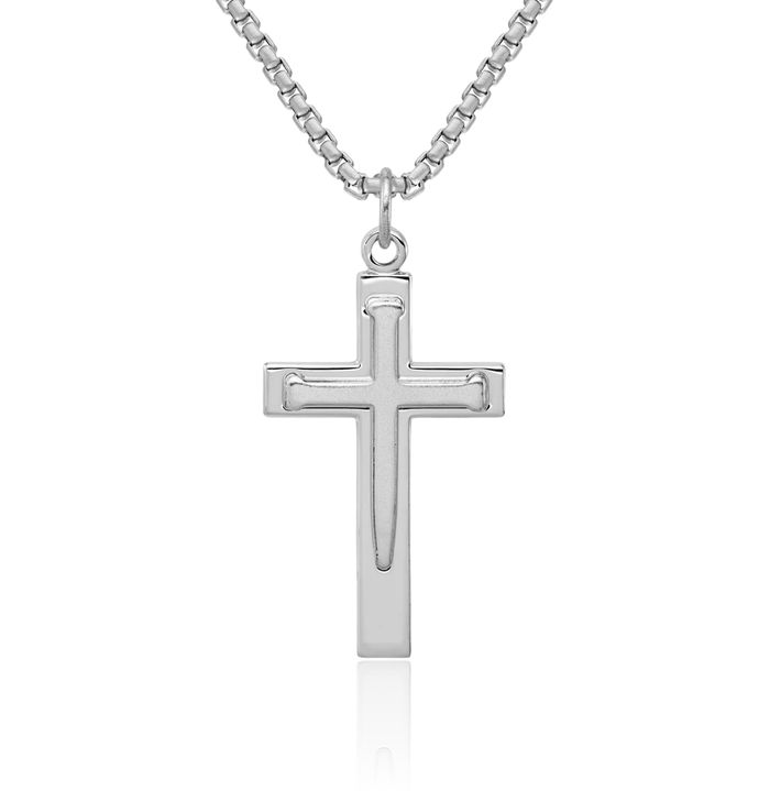 925 Sterling Silver Latin Mexican Holy Cross Necklace Religious Chain Pendant Jesus Christ Charm