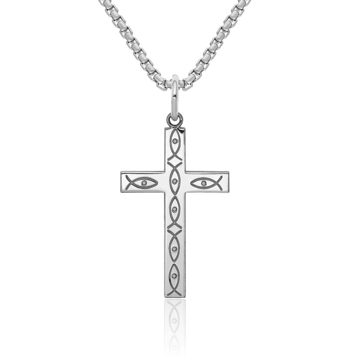 925 Sterling Silver Latin Mexican Holy Cross Necklace Religious Chain Pendant Jesus Christ Charm