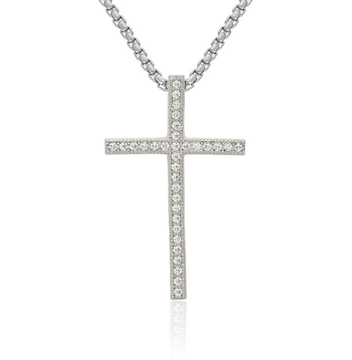 925 Sterling Silver Latin Mexican Holy Cross Necklace Religious Chain Pendant Jesus Christ Charm