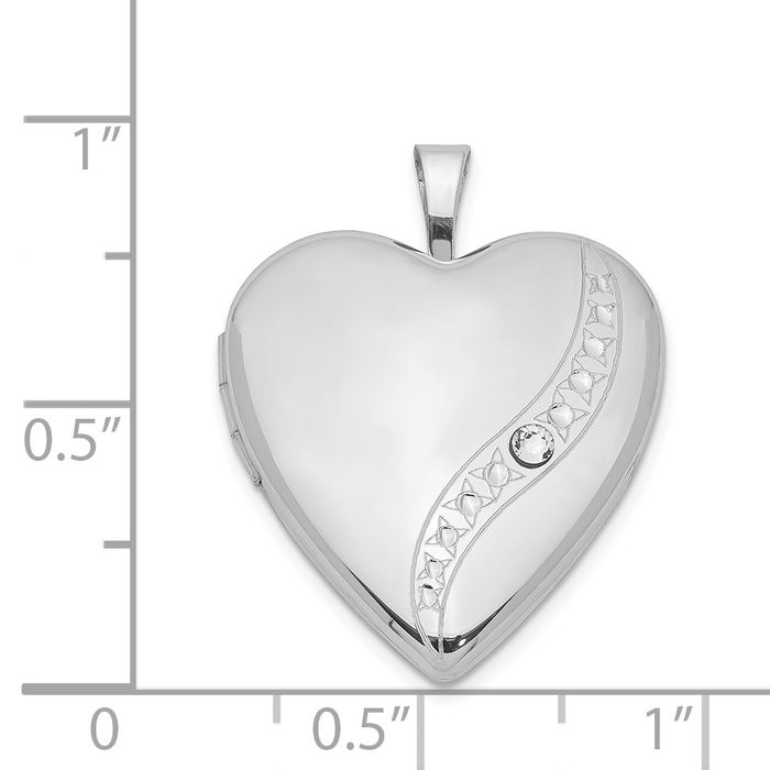 925 Sterling Silver Rhinestone Crystals Heart Personalized Photo Locket Necklace Picture Pendant Charm