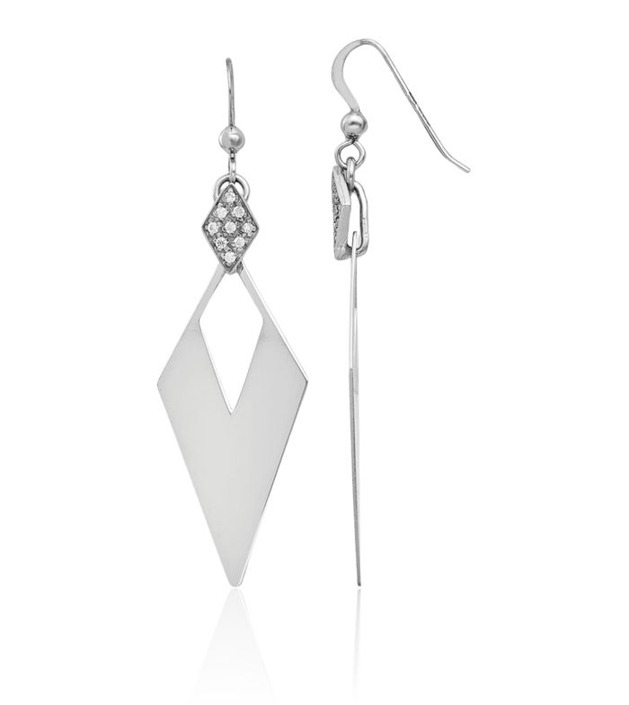 925 Sterling Silver Rhinestone Crystals Drop Dangle Earrings