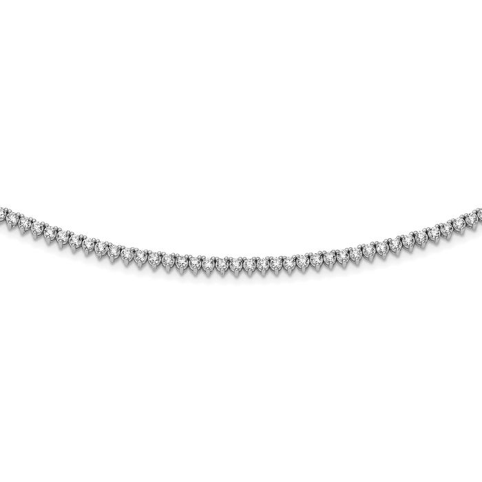 925 Sterling Silver Cubic Zirconia CZ Riviera Chain Necklace