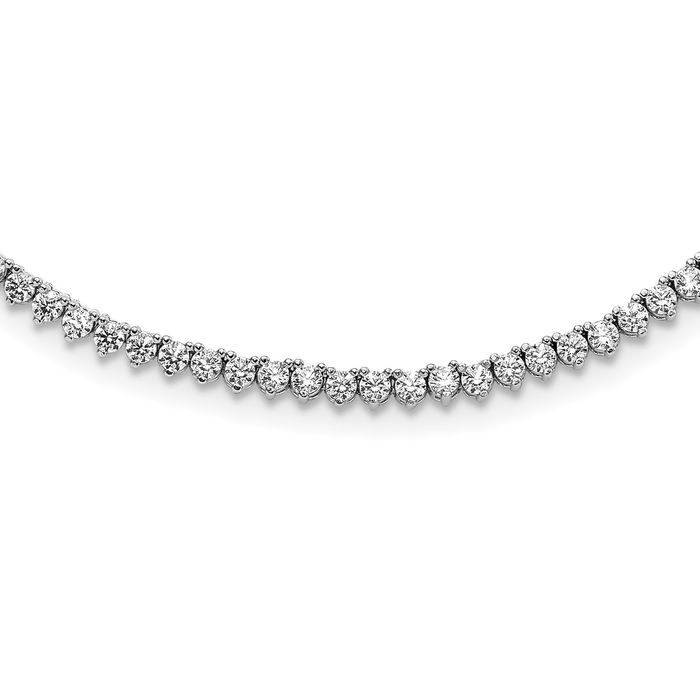 925 Sterling Silver Cubic Zirconia CZ Riviera Chain Necklace