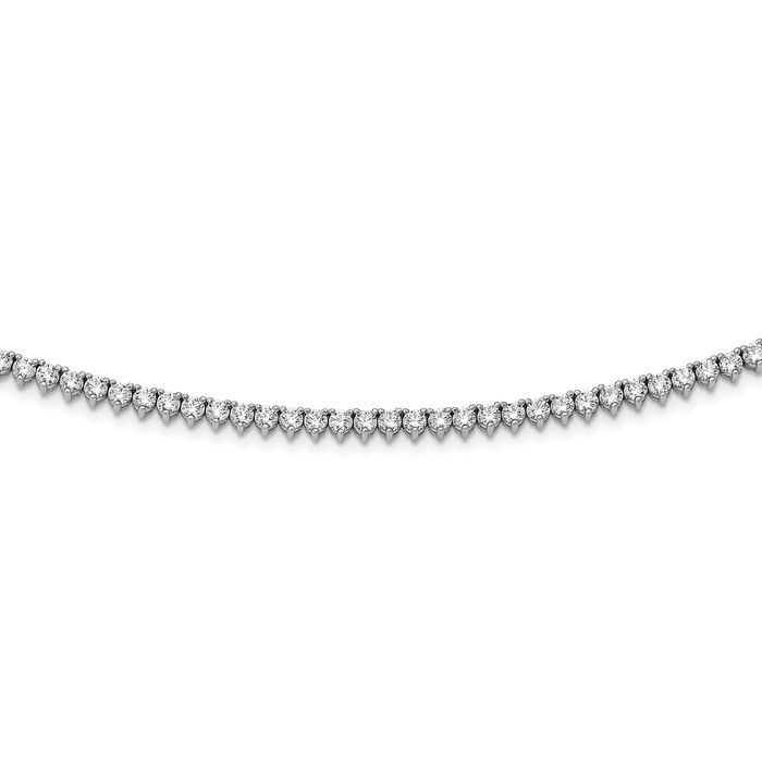 925 Sterling Silver Cubic Zirconia CZ Riviera Chain Necklace