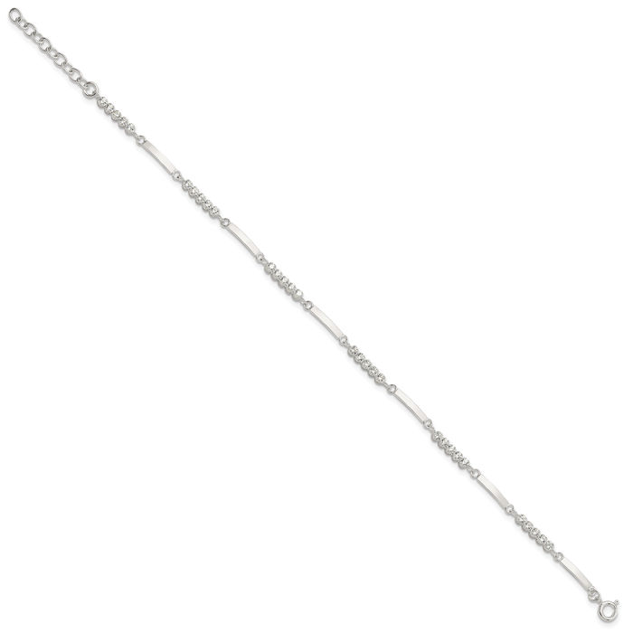 925 Sterling Silver Cubic Zirconia CZ Chain Bracelet