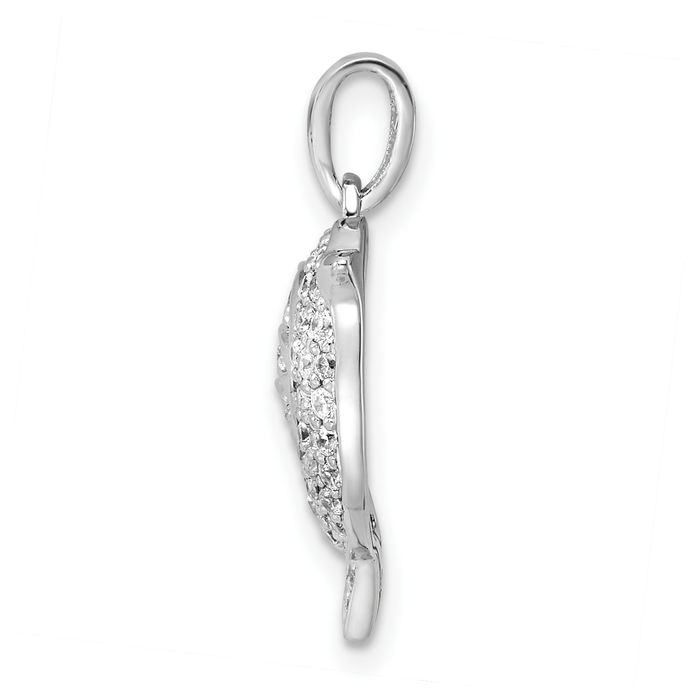 925 Sterling Silver Cubic Zirconia CZ Bird Necklace Chain Pendant Charm