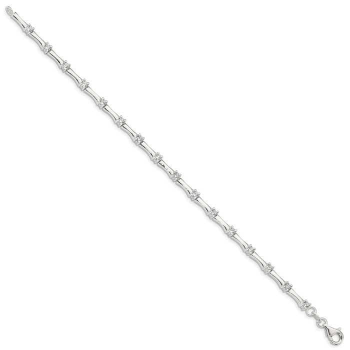 925 Sterling Silver Cubic Zirconia CZ Tennis Bracelet