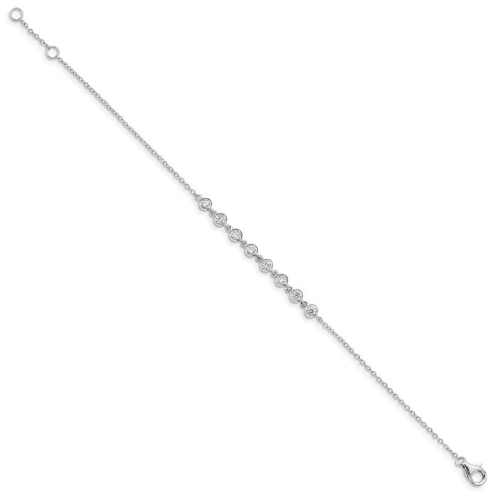 925 Sterling Silver Cubic Zirconia CZ Chain Bracelet