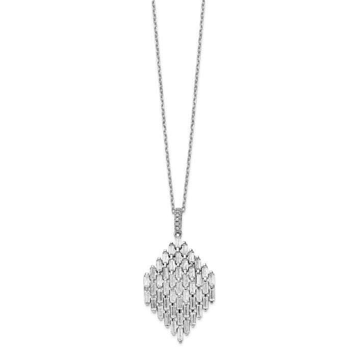 925 Sterling Silver Cubic Zirconia CZ Chain Necklace