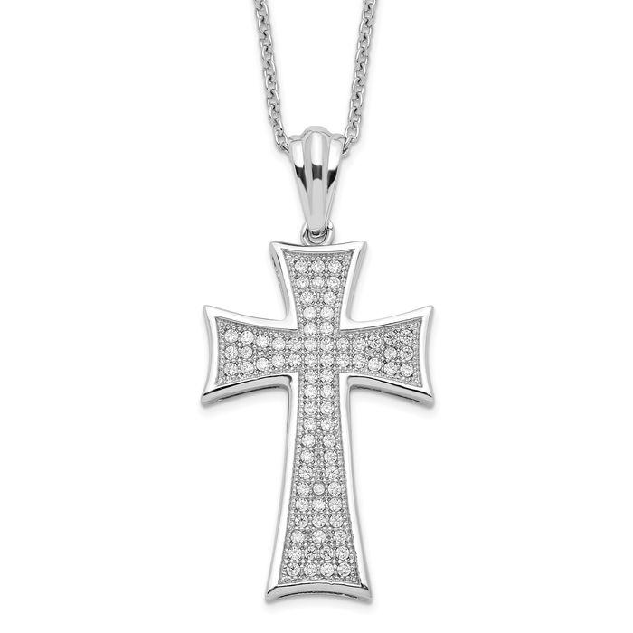 Sterling Silver CZ Cross & Chain