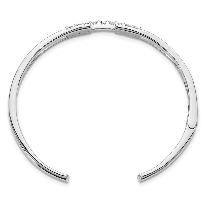 925 Sterling Silver Cubic Zirconia CZ Cuff Bracelet